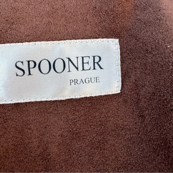 Vintage Spooner Prague Brown Ultrasuede Mid Length Ruched Sleeve Car Coat Size 4 - Picture 8 of 11